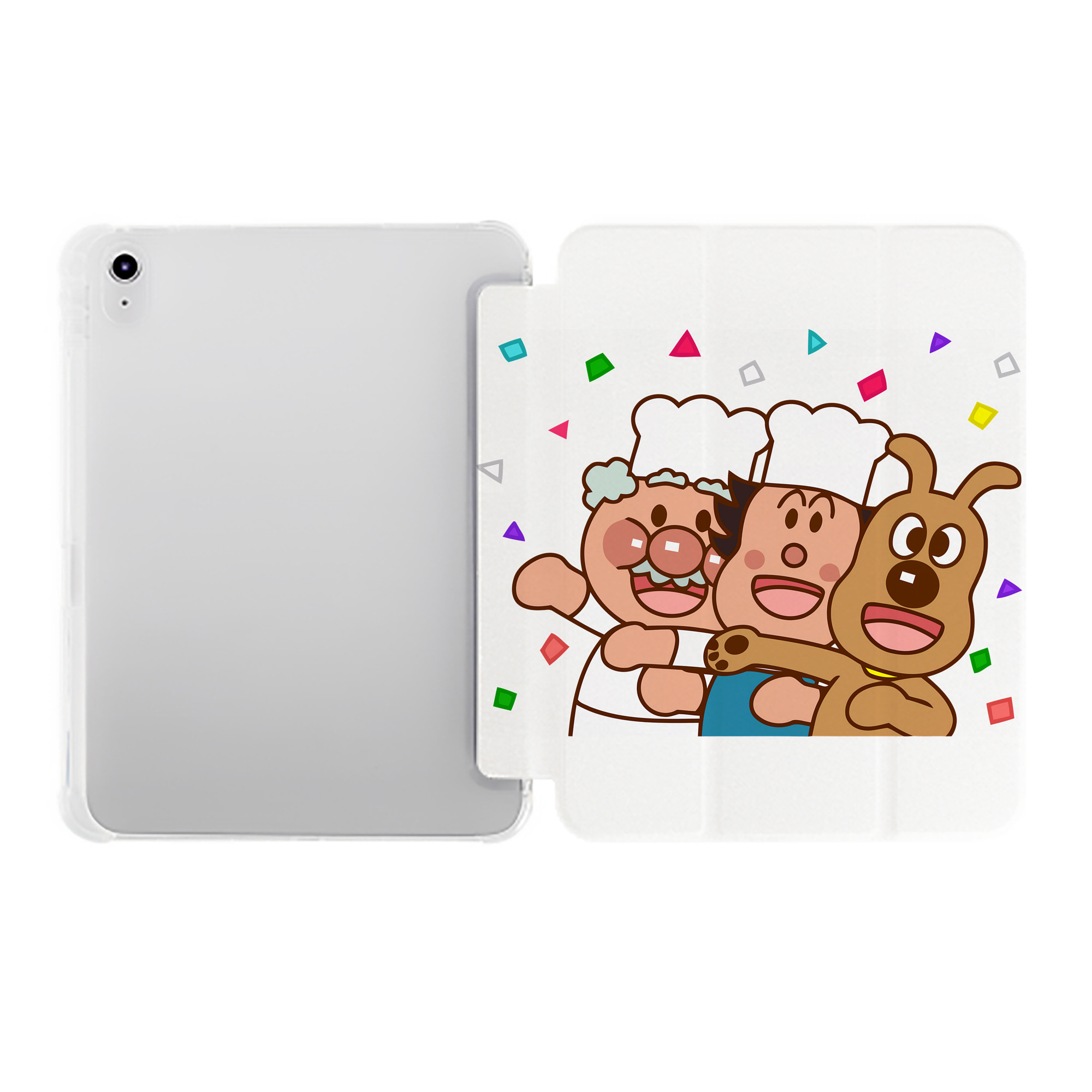 （画像用） アンパンマン Anpanman IPad ケース ペン収納付き 三つ折りスタンド PUレザー×シリコン 対応機種9.5/10.5/10.9インチ